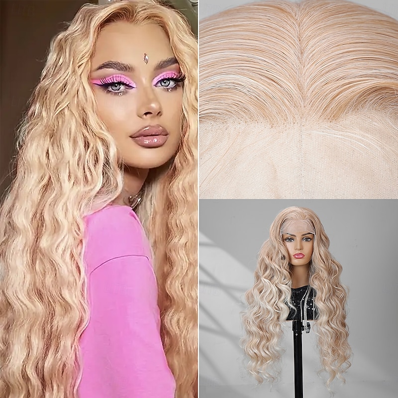 Synthetic Lace Wig Body Wave Style 30 inch Multi-color Middle Part 13x4 Lace Front Wig Women's Wig A3