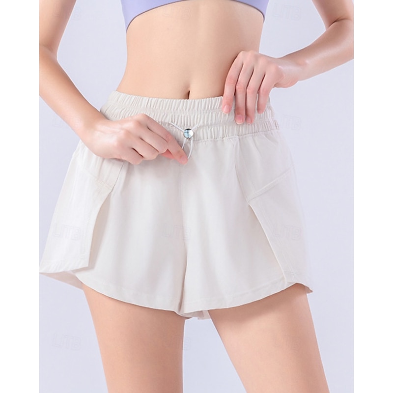 Women's Solid Colored Tennis Shorts Drawstring Pocket Quick Dry Tennis Golf Pickleball Navy Black White Tennis Clothing2