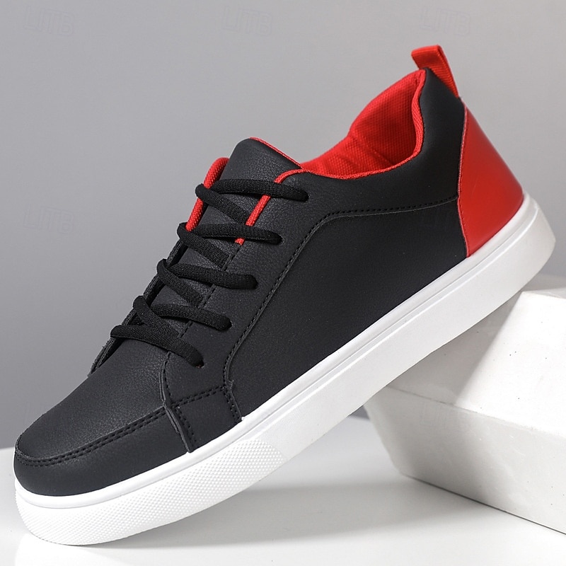 Men's Premium Navy Blue and Orange Faux Leather Sneakers with Fashionable Color Accents for Casual and Athletic Wear