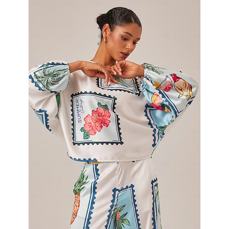 Seamless Pattern Print Off Shoulder Top3