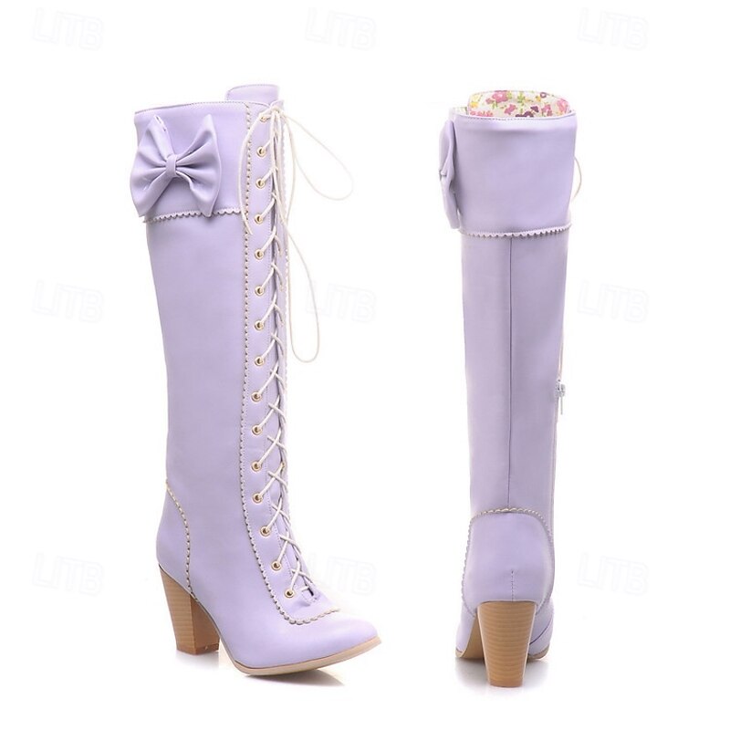 Rococo Baroque Victorian Shoes Knee High Boots High Heel Fancy Dress Women's Royal Halloween Carnival Masquerade Performance Masquerade Party & Evening Adults' Shoes2
