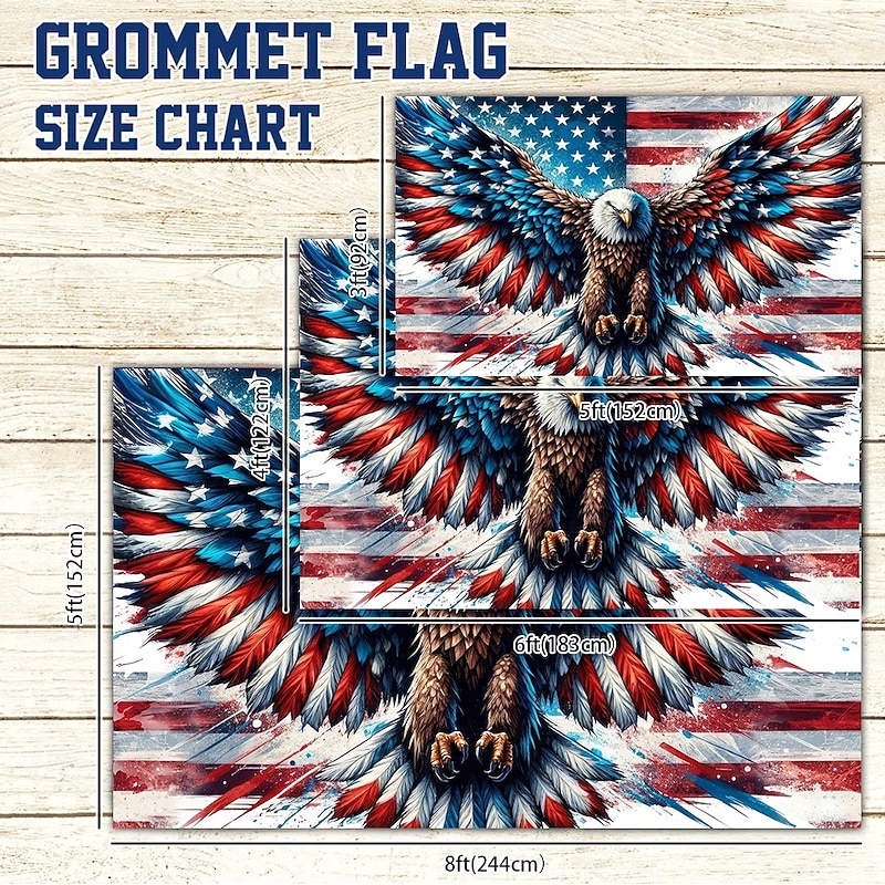 4th of July Outdoor Indoor with Grommets Patriotic Flag Independence Day American House Yard Garden Decorations Holiday Banner Sign3