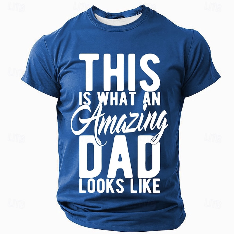 Men's Funny Slang Papa Dad T Shirt Short Sleeve T shirt 3D Print Crew Neck Round Neck Shirt Fashion Daily Basic Street Casual Daily Black Red Blue Summer Spring All Seasons Clothing Apparel S M L XL3