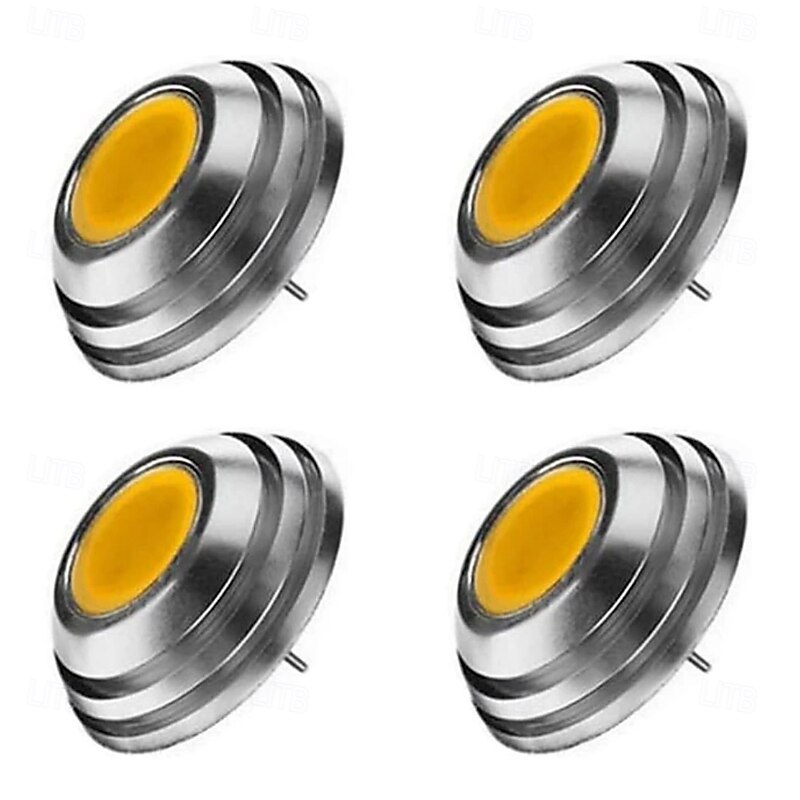 G4 LED Light Bulbs DC 12V 2W COB LED Bulb G4 Bi-Pin Base UFO Shape 20W Halogen Bulb Equivalent Bulb White Warm White 4pcs