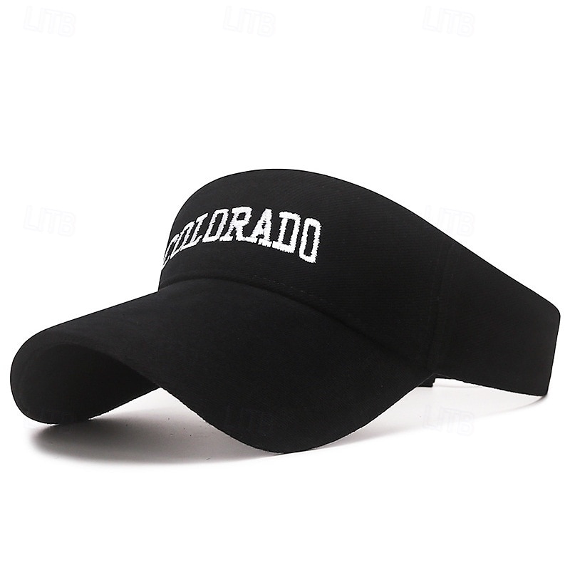 Tennis Sport Visor Sun Visor Women's Letter Fashion Adjustable Breathable Moisture Wicking for Tennis Baseball Running Summer Black Burgundy Dark Navy3