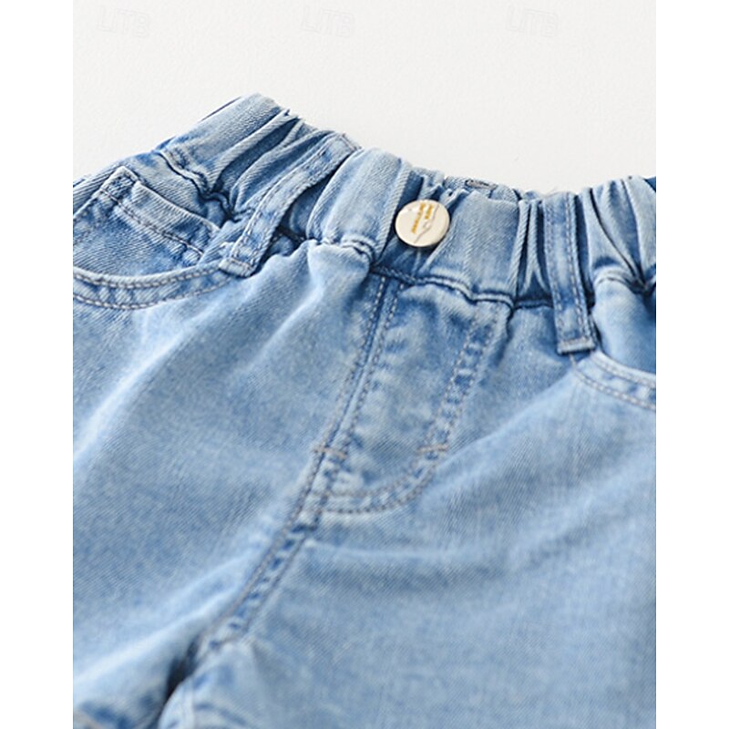 Kids Girls' Shorts Floral Streetwear Patchwork School 4-12 Years Summer Navy Blue Royal Blue Blue2