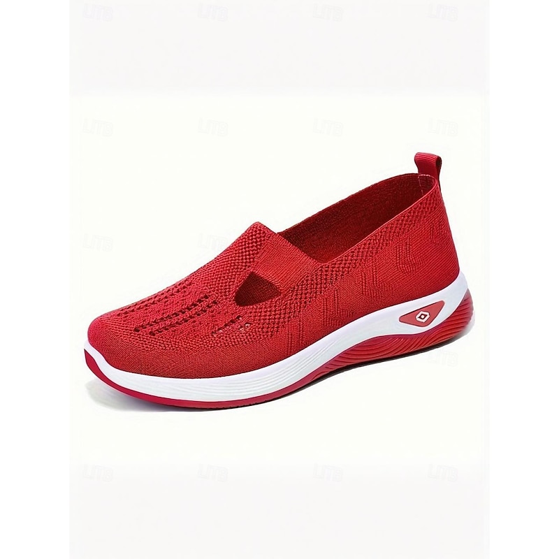 Women's Green Slip-On Athletic Sneakers with Breathable Mesh, Arch Support, Perfect for Walking and Casual Wear 6