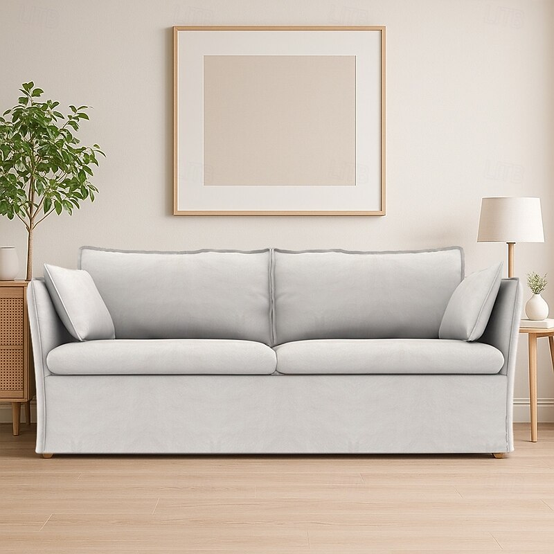 Sofa Cover Suitable For BACKSÄLEN Sofa Solid Color Quilted Velvet Slipcovers3