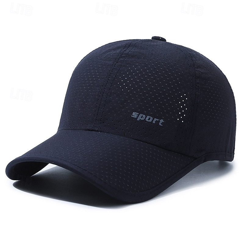 Baseball Cap Tennis Cap Men's Cap Letter & Number Sun Protection Moisture Wicking Breathable for Tennis Baseball Pickleball Summer Black Dark Navy Khaki