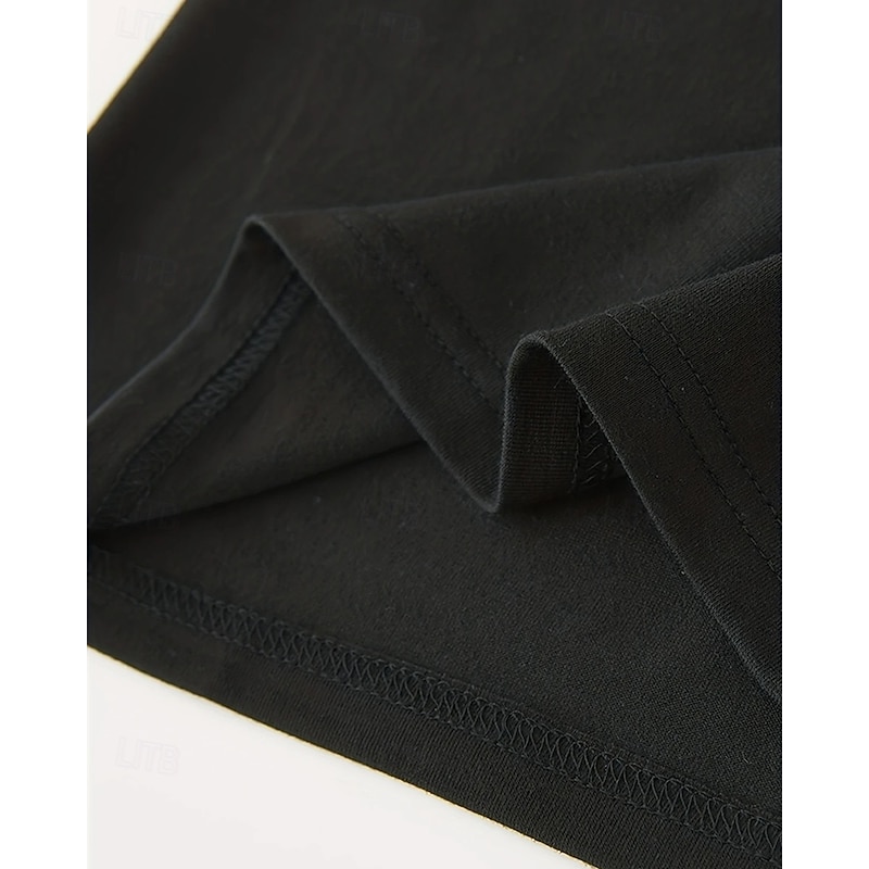 100% Cotton Kids Boys Black Letters T shirt Tops Crew Neck Short Sleeve Vacation Casual Daily Wear Fashion Sport Print Summer3