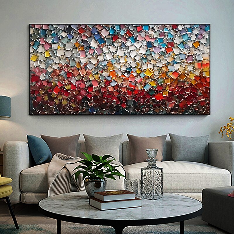 Handmade Original Color Texture Blocks Oil Painting On Canvas Abstract Minimalist Wall Art for Home Decor With Stretched Frame Without Inner Frame Painting2