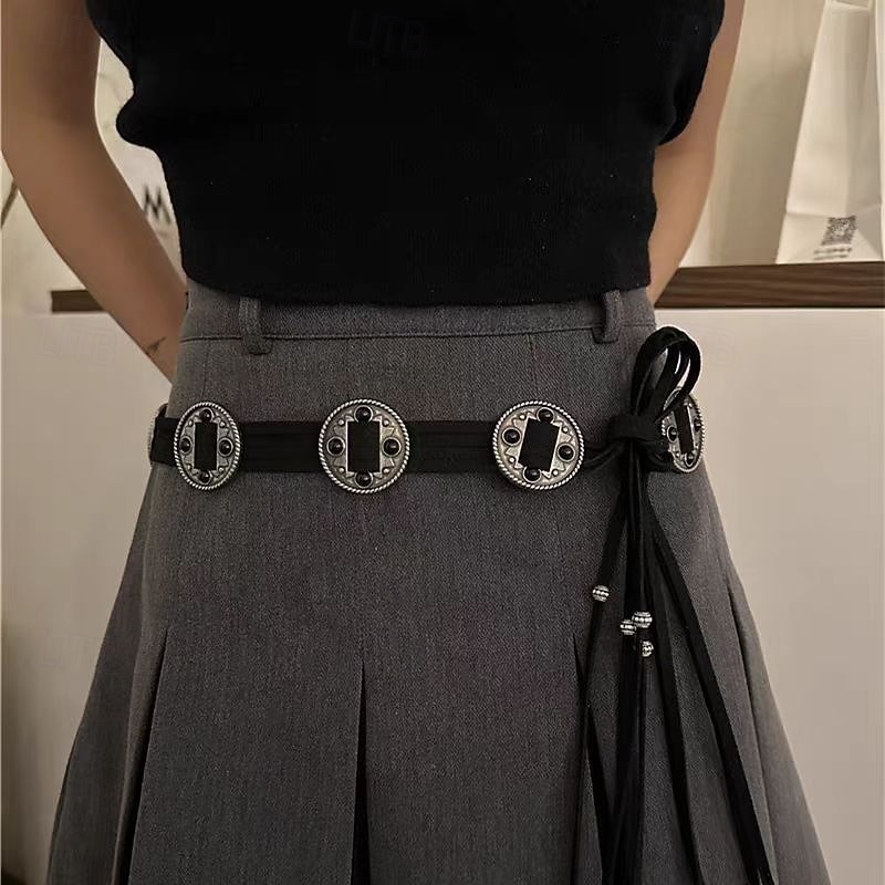 Women's Belt Alloy Black Brown Waist Belt Street Daily Pure Color 2025 - $16.49