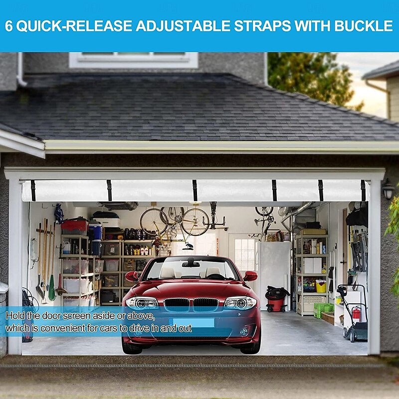 Garage Screen Door Magnetic Garage Door Screen Magnetic Closure Fiberglass Garage Screen Doors for Car Garage Pull Down for Patio, Porch, Window to Keep Bugs Out4