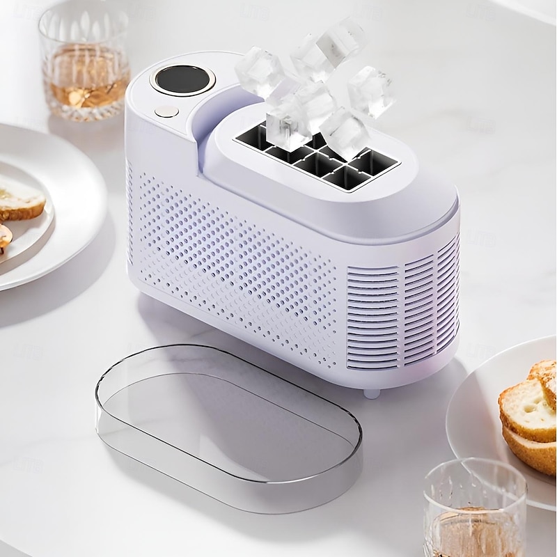 Portable Mini Ice Maker – Fast 10-15 Min Ice Making, 8 Cubes/Cycle, Compact & Quiet, Crystal Solid Ice, Easy to Clean, Ideal for Home, Office, or Parties