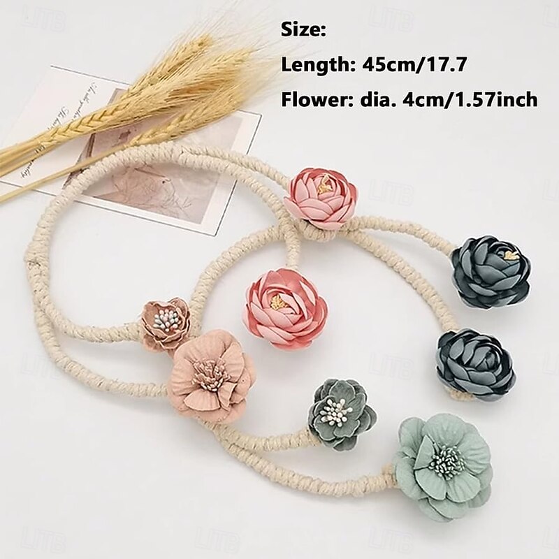 Curtain Tiebacks Clips Flower Shape Romantic French Style Decoration for Bedroom Livingroom 1pc2