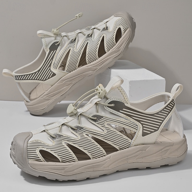Men's Sandals - White Adventure Sandals with Mesh Design and Flexible Fit for Hiking, Beach Trips and Summer Sports3