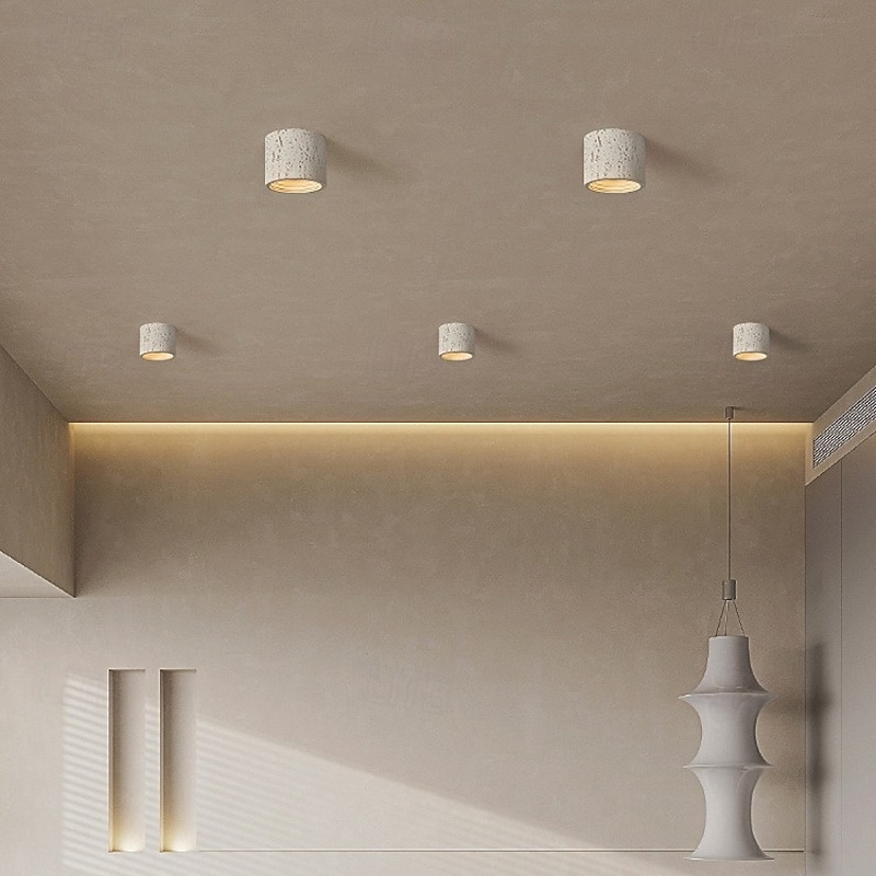 LED Ceiling Light 1-Light Stone Metal Flush Mount Lights Ceilling Light for Corridor Porch Bar Creative Loft Balcony Lamps 110-240V