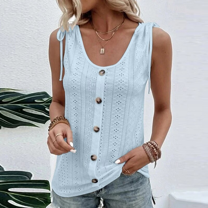 Women's Camisole Tank Top Plain Elegant Casual Sleeveless Crew Neck Regular Tops Daily Holiday Lace Ruched White Yellow Pink Blue Purple Summer Spring2