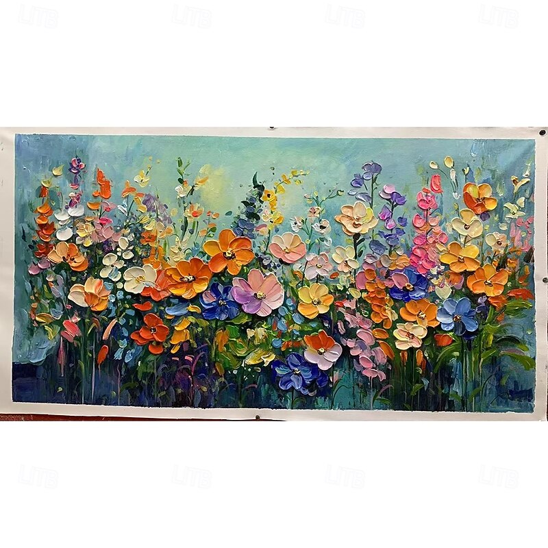 Mintura Handmade Texture Flower Oil Paintings On Canvas Wall Art Decoration Modern Abstract Picture For Home Decor Rolled Frameless Unstretched Painting3