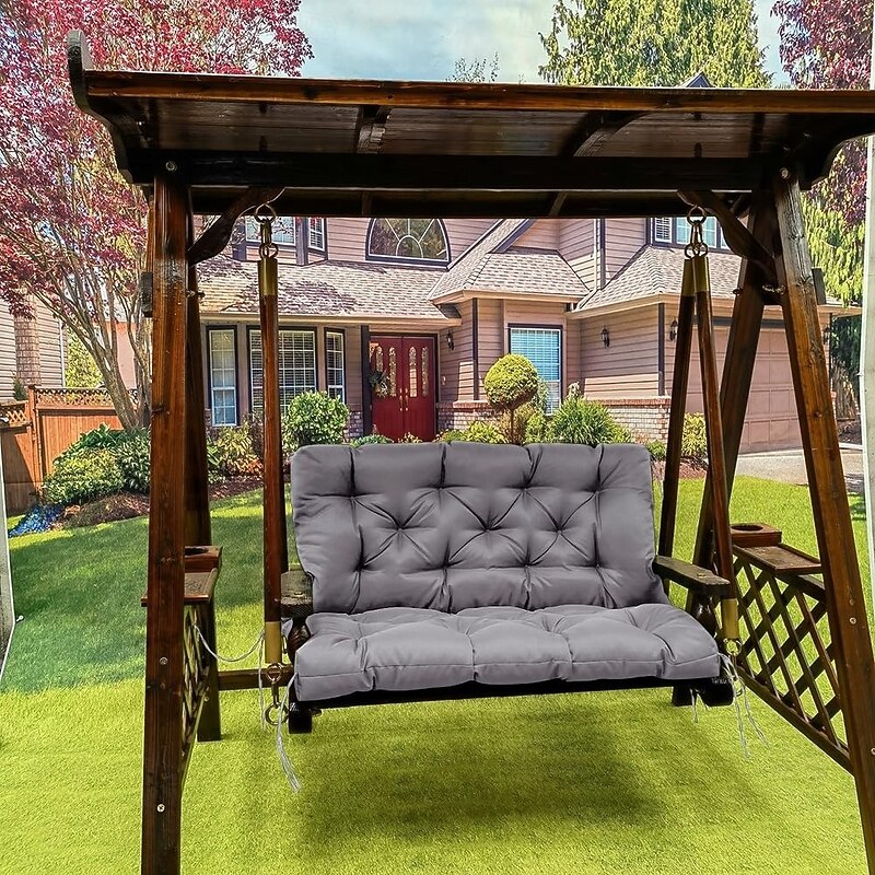 Porch Swing Cushions, Patio Cushions 2-3 Seater Waterproof Swing Chair Cushions for Outdoor Furniture, Thicken 4in Outdoor Swing Cushions, for Outdoor Patio Garden4