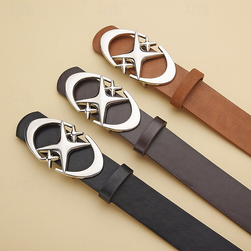 Men's Belt Waist Belt Black White Alloy Durable Adjustable Plain Outdoor Daily2