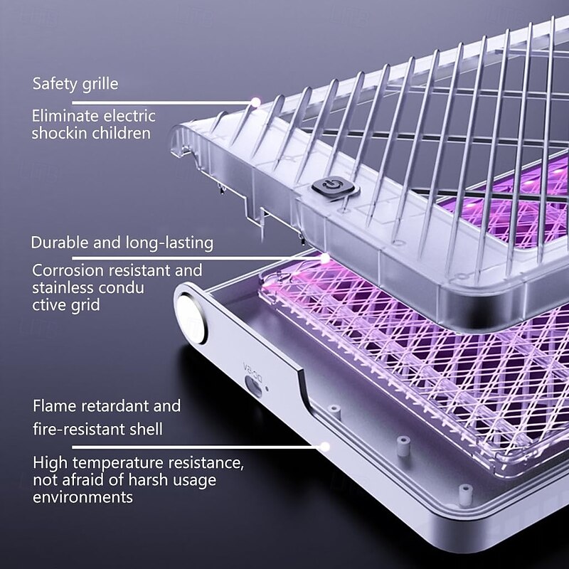 USB Electric Mosquito Killer Lamp Indoor & Outdoor Efficient 365nm Light Trap with Body Temperature Simulation & Co2 Emission - Kid & Pet Safe - Suitable for Home, Office & Garden4