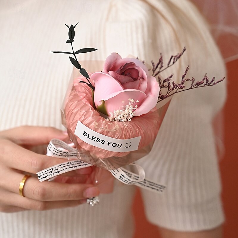 Soap Rose Bouquet Gift, Preserved Eternal Flower for Mom Wife Girlfriend, Romantic Artificial Flower for Mother's Day, Valentine's Day, Christmas, Birthday, Anniversary