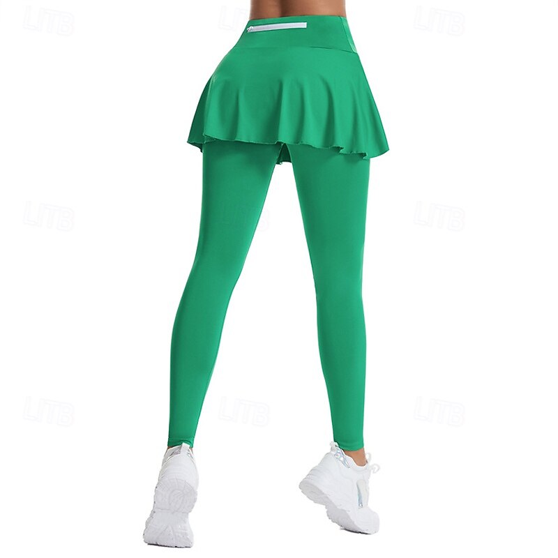 Women's Solid Colored Tennis Skirt with Leggings Pleated Side Pockets Quick Dry Tennis Golf Pickleball Bottoms Black White Purple Tennis Clothing3