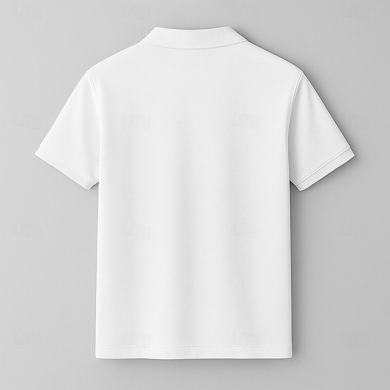 Independence Day Men's American Flag Polo Short Sleeves Lapel Casual Daily Sports & Outdoor Athleisure Festival Buttons Summer White Navy Blue4