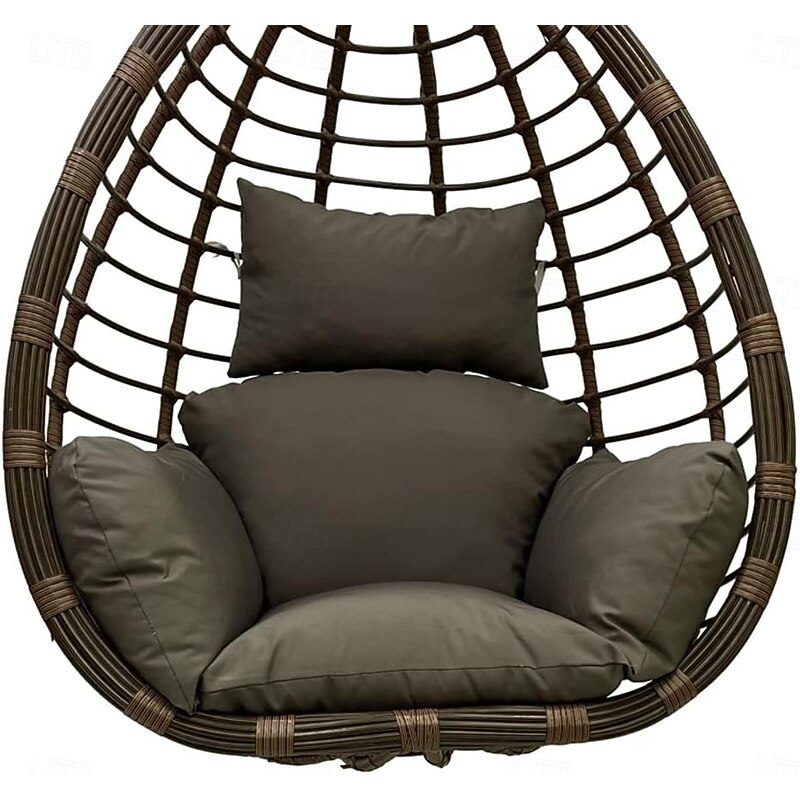 Egg Chair Cushion Replacement, Foldable Waterproof Hanging Basket Swing Chair Cushion with Headrest Outdoor Porch Backyard Patio Hammock Swing Replacement Cushions2