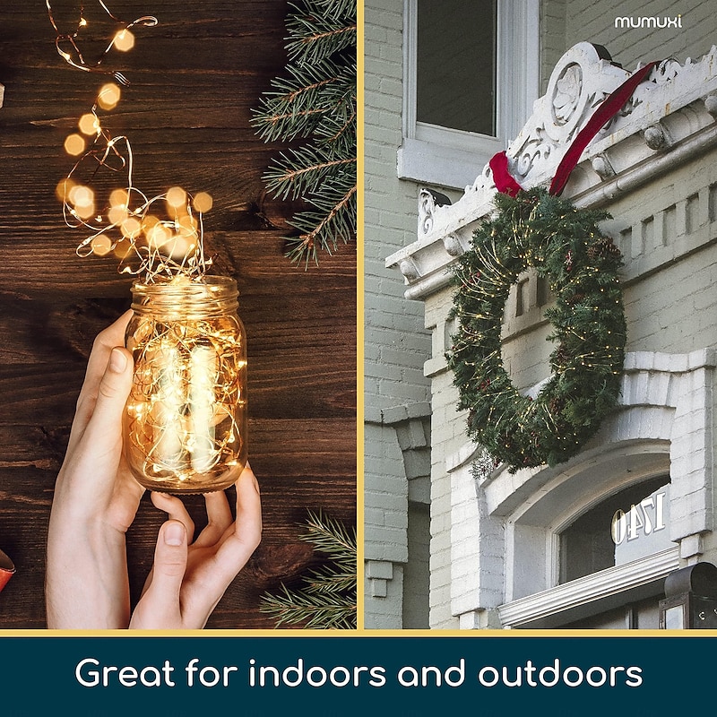 12 Pcs 2M-20 Fairy Lights LED Starry String Lights Valentine's Day Wedding Proposal Party Restaurant Indoor Atmosphere Decoration Light String Christmas Halloween Festival Decoration2