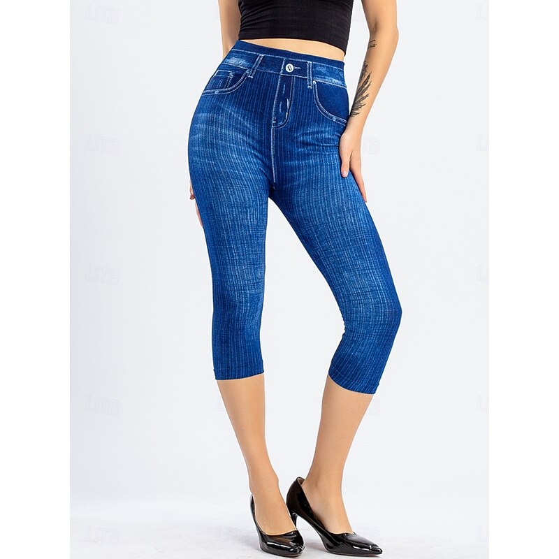 Women's Leggings Capri Pants 3D Print Vacation Vintage Ethnic Style Calf-Length High Waist Graphic High Cut Comfort Breathable Quick Dry Stretchy Outdoor Street Daily Black Red Blue Gray Summer2