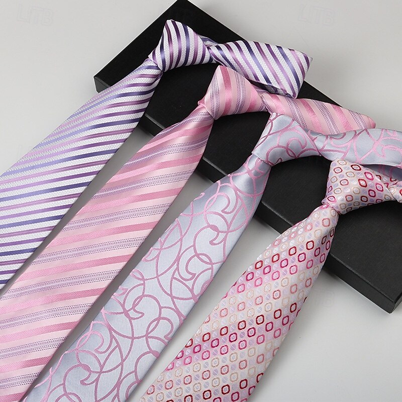 Men's Neckties Fashion Business Jacquard Stripes Geometic Wedding Party Daily Wear