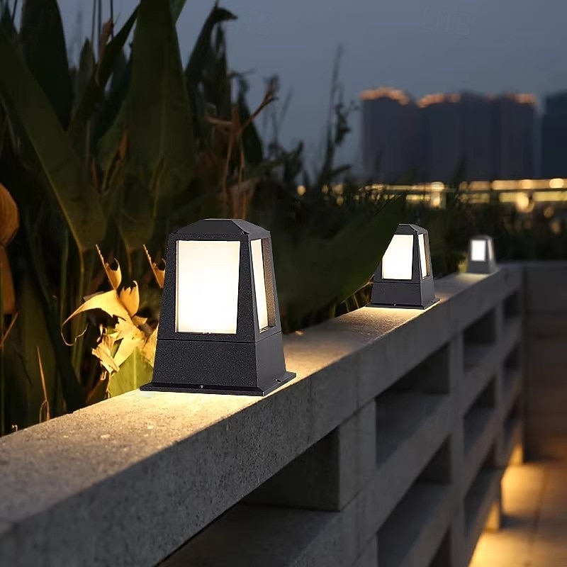 LED Wall Light Outdoor Waterproof 1-Light Warm White 19*25cm Modern Villa Pillar Light Garden Porch Decoration Acrylic 110-240V Pathway Fixture2