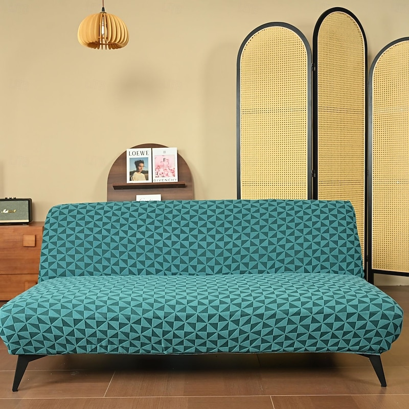 Sofa Slipcovers Futon Cover for Armless Sofa Bed Stretch Armless Sofa Cover Spandex Jacquard Pattern Elastic Feature for Folding Sofa Bed - Main Image