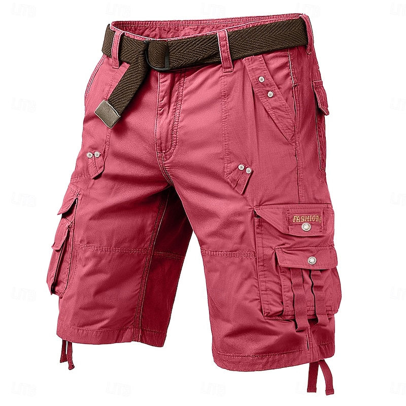 Men's Cargo Shorts Capri Pants Shorts Hiking Shorts Leg Drawstring 6 Pocket Plain Comfort Outdoor Casual Daily Vacation Fashion Wine Army Green2