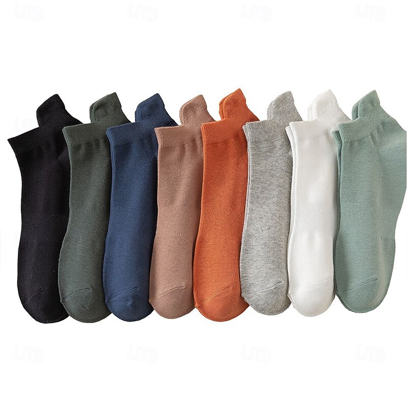 Men 1 Pair Socks No Show & Liner Socks Black White Color Solid Color Plain School Formal Outdoor Thin Summer Spring Fall Daily Casual