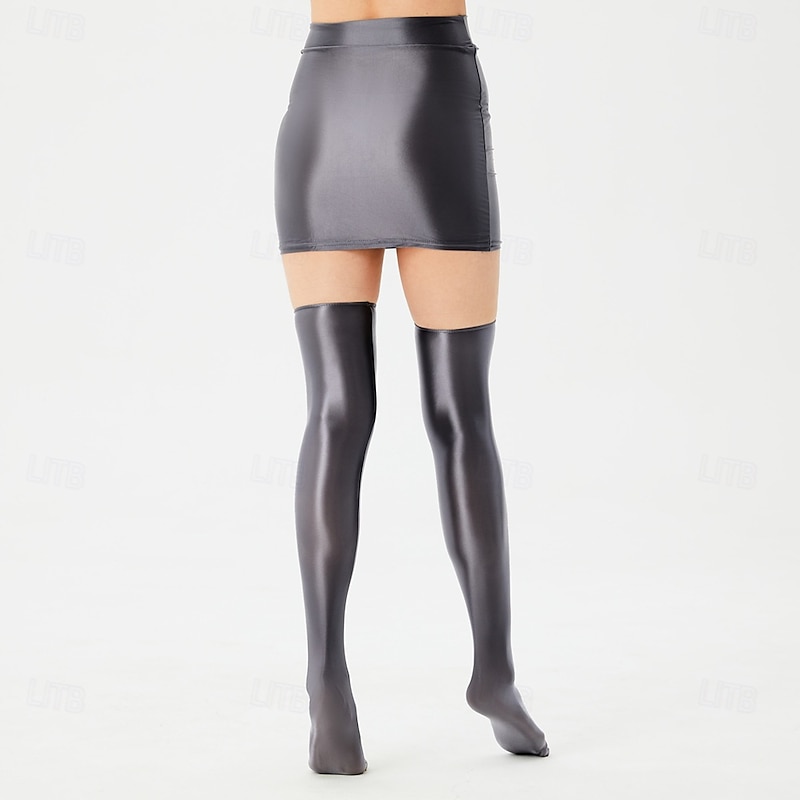 Neon Shiny Mini Pencil Skirt - High Waist Bodycon Spandex Skirt for Halloween, Carnival, Pride Parade, Rave, and Neon Party4