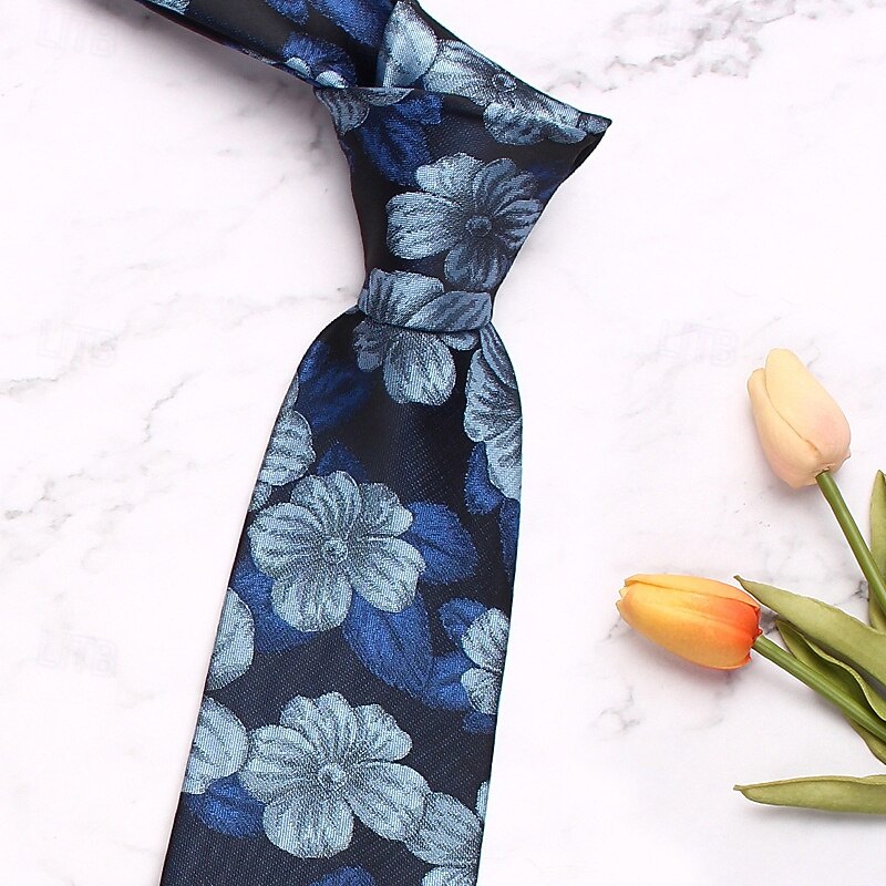 Men's Neckties Fashion Business Jacquard Print Florals Wedding Party Daily Wear3