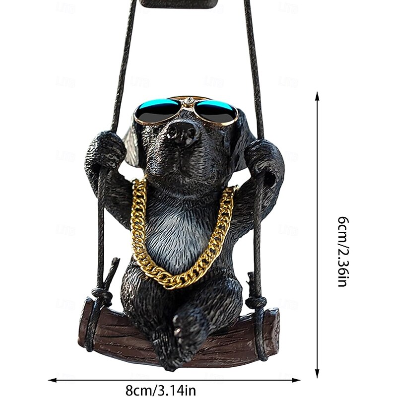 Resin Dog Rearview Mirror Ornament, Dog Rear Mirror Accessories - Retroview Mirror Decoration - Cute Car Ornament for Truck Van Sedan for Bedrooms for Camer2