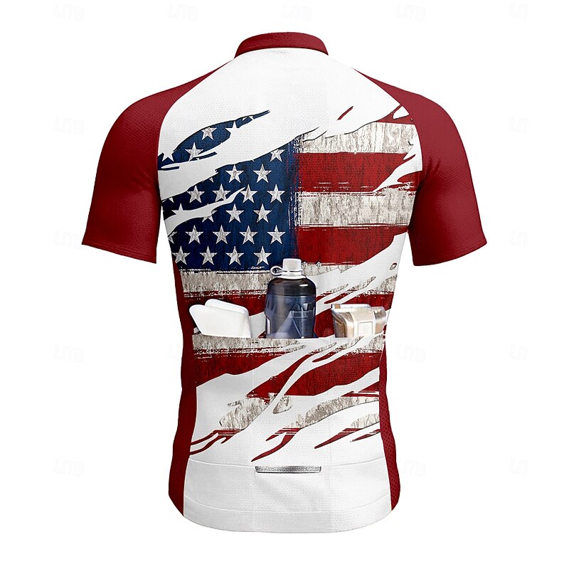 Men's Cycling Jersey with Shorts Short Sleeve Wine Bike Sports Graphic Geometric Vertical Stripes Clothing Apparel2