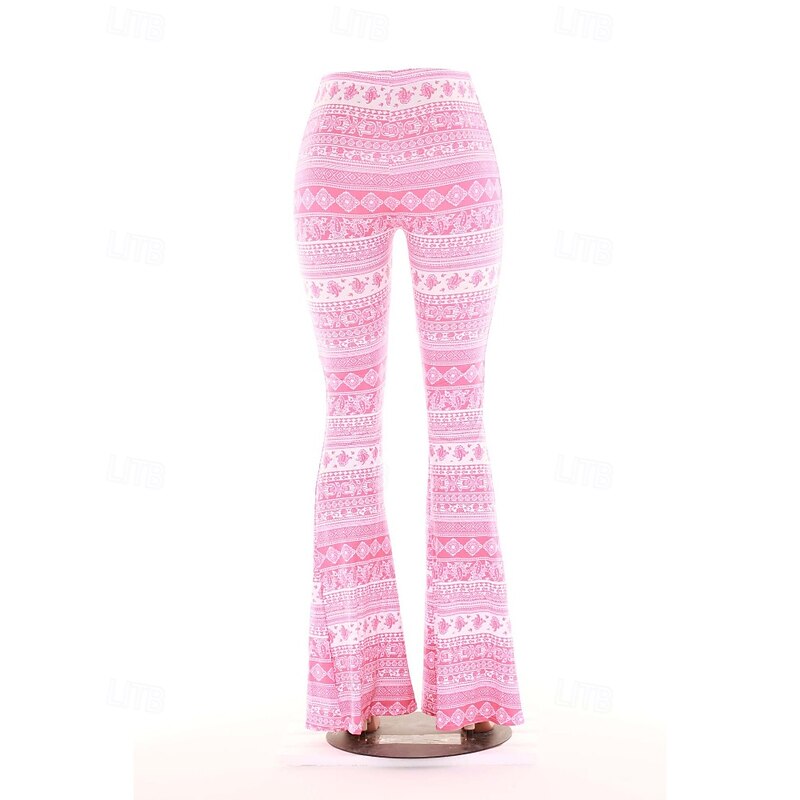 Women's Slacks Casual Boho Full Length Natural Flower Printing Comfy Outdoor Comfortable Outdoor Vacation Magenta Golden yellow Navy Black Summer Regular Fit3