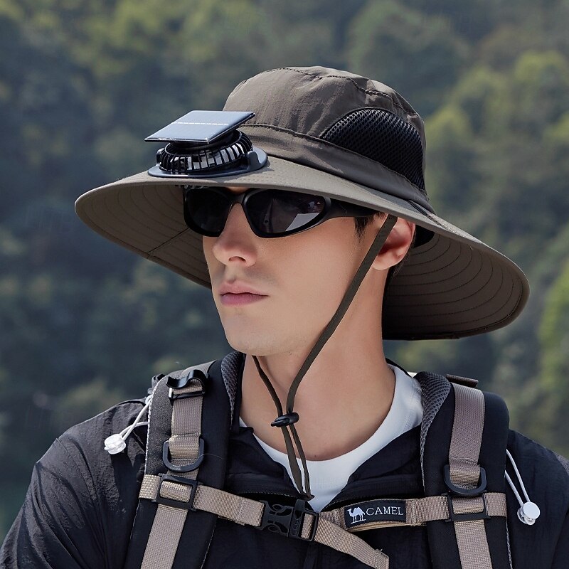 1 Pc Wide Brim Solar Fan Hat for Summer Tourism Mountaineering, Fishing, Camping Sunscreen Hat, Cool and Breathable Fisherman's Hat