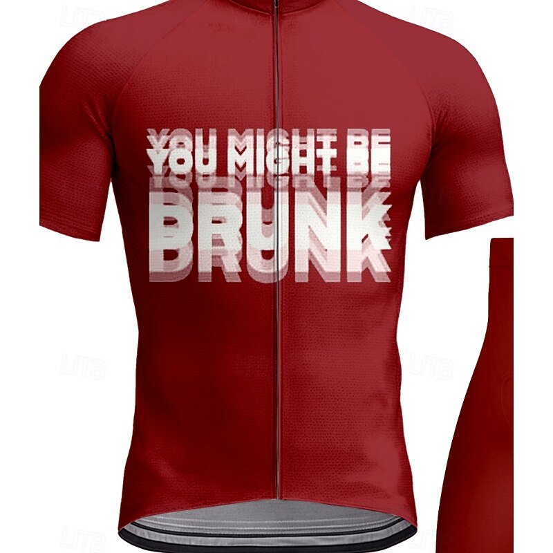 CAWANFLY Men's Cycling Jersey with Shorts Short Sleeve Wine Bike Sports Graphic Letter & Number Clothing Apparel3