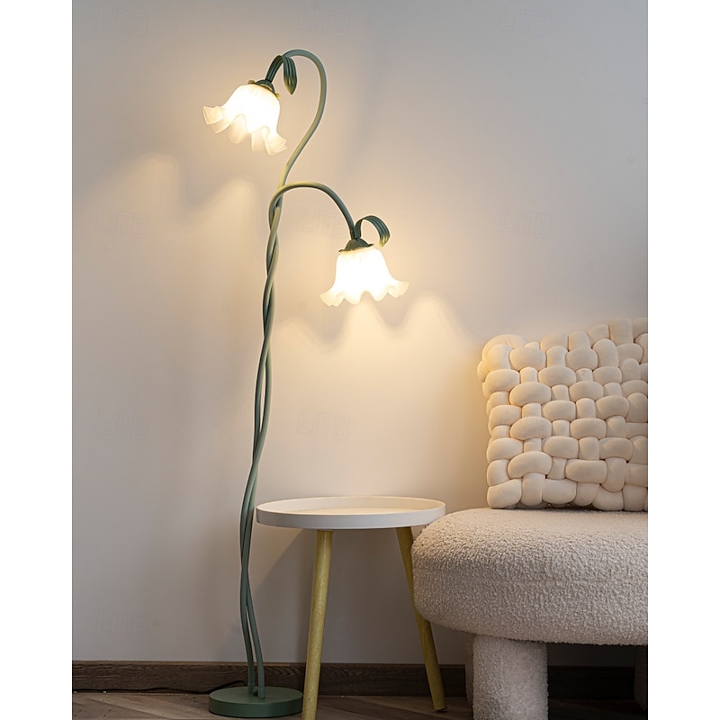 Floor Lamp  2/3 Heads Vintage Rural Floor Lamp Living Room Sofa Bedroom Lamp French Style Lily of The Valley Flower Floor Lamp3