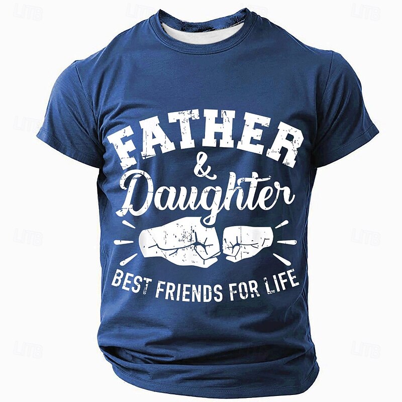 Men's Funny Slang Father T Shirt Short Sleeve T shirt 3D Print Crew Neck Shirt Fashion Daily Basic Street Casual Daily Black Red Blue Summer Spring Clothing Apparel S M L XL XXL XXXL