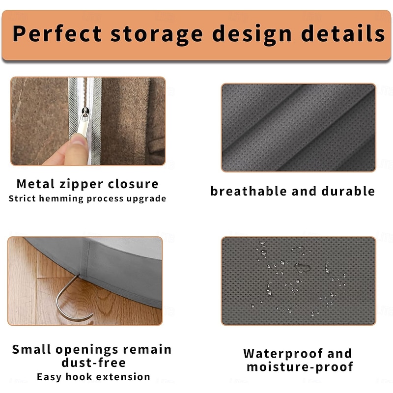 Garment Bag for Hanging Clothes, PEVA Dustproof Clothing Covers, Breathable Moth-Proof Suit Bags for Closet Storage, Transparent Dress Shirt Coat Protector2