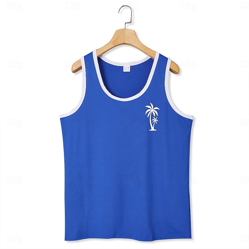 Men's Tank Top Vest Undershirt Sleeveless Shirt Sleeveless U Neck Scoop Neck Summer Solid Color Plain Fashion Classic Comfortable Color Block Street Casual Sports Black White Red Top Tee for Men3