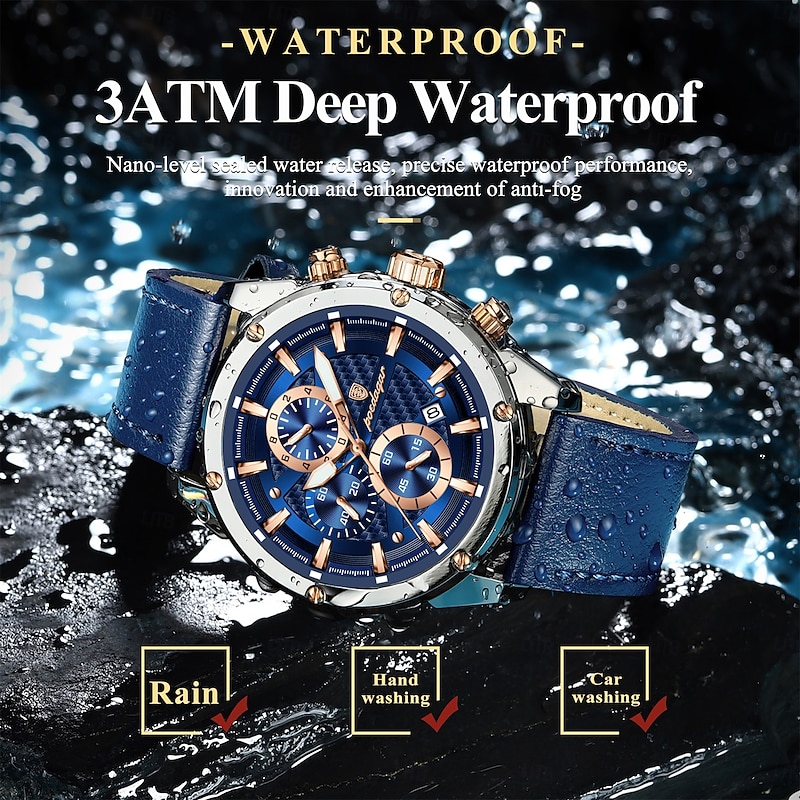 860 New Fashionable Luxury Men's Waterproof Watch Multi functional Luminous Men's Quartz Watch3