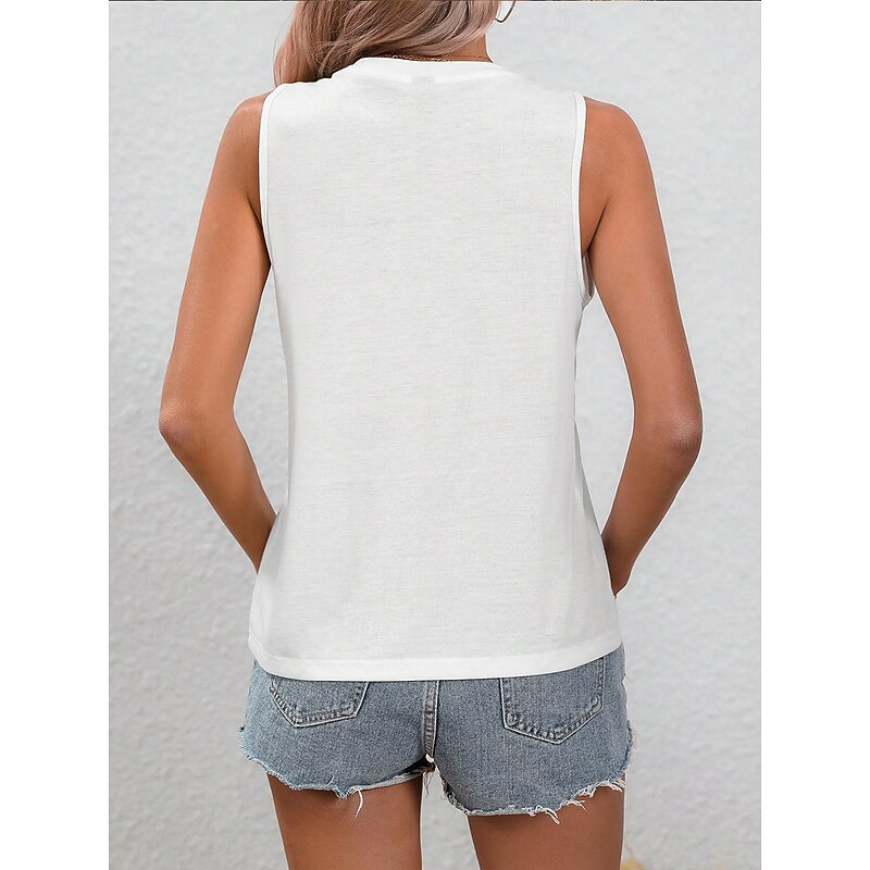 Women's Camisole Tank Top Graphic Animal Letter Vintage Casual Sleeveless Crew Neck Regular Tops Daily Print Black White Beige Summer Spring3